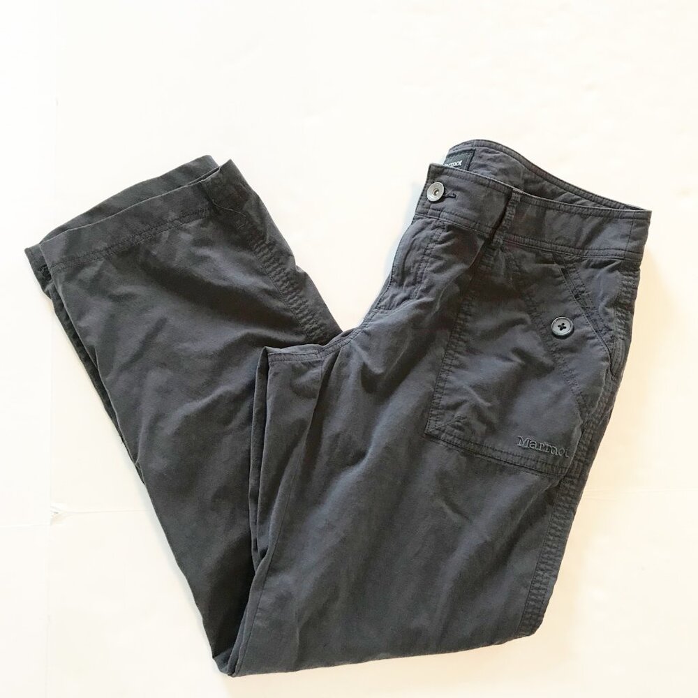 MARMOT Convertible Roll Up Button Gray Hiking Outdoor Travel Pants Women 14
